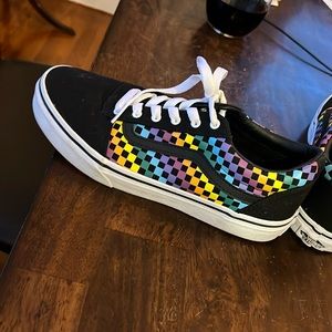 VANS Girls WARD Mini Check Skate Sneakers-Sz 5